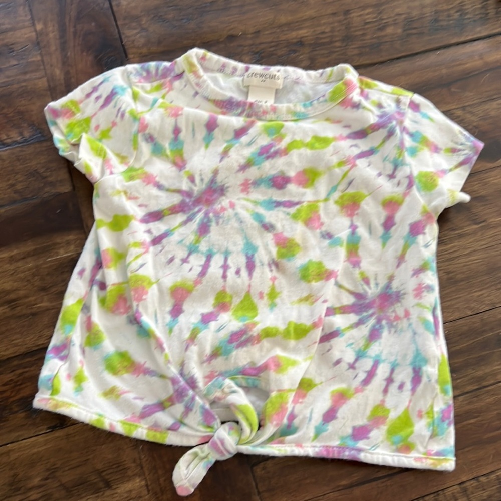 2T Tie-Dye Crew Cuts Tie Front T-Shirt